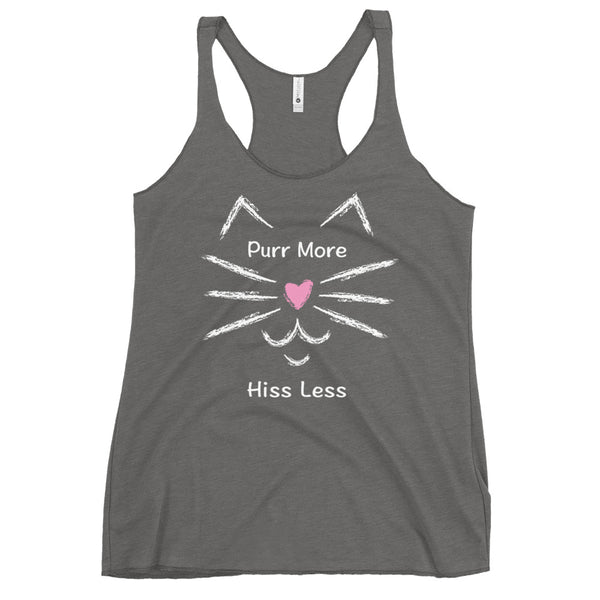 Purr More Hiss Less Women's Racerback Tank (More Colors)