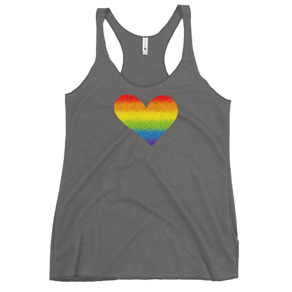 Rainbow Pride Heart Women's Racerback Tank (More Colors)
