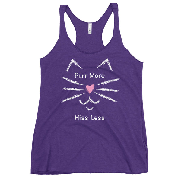 Purr More Hiss Less Women's Racerback Tank (More Colors)