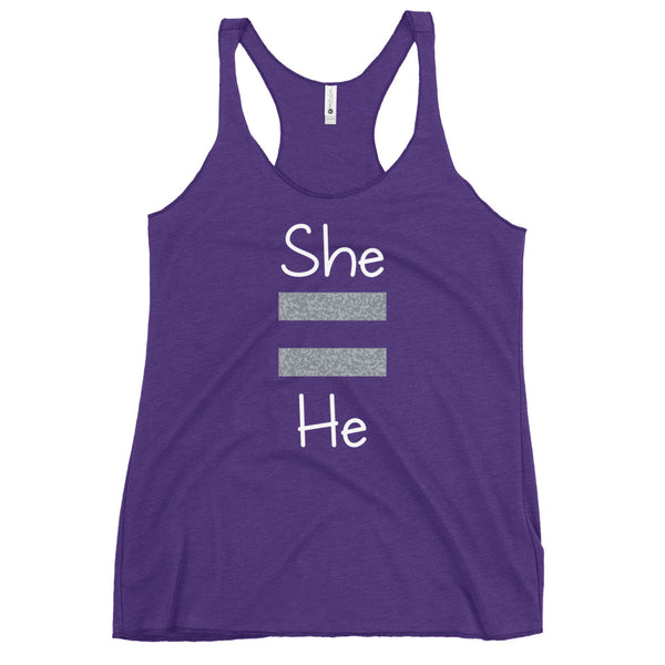 She Equals He Women's Racerback Tank (More Colors)