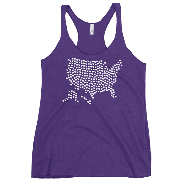 USA Hearts Women's Racerback Tank