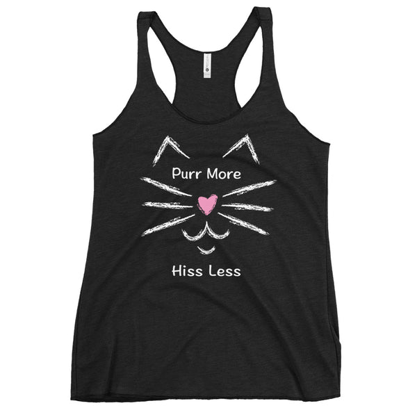 Purr More Hiss Less Women's Racerback Tank (More Colors)