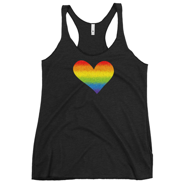 Rainbow Pride Heart Women's Racerback Tank (More Colors)