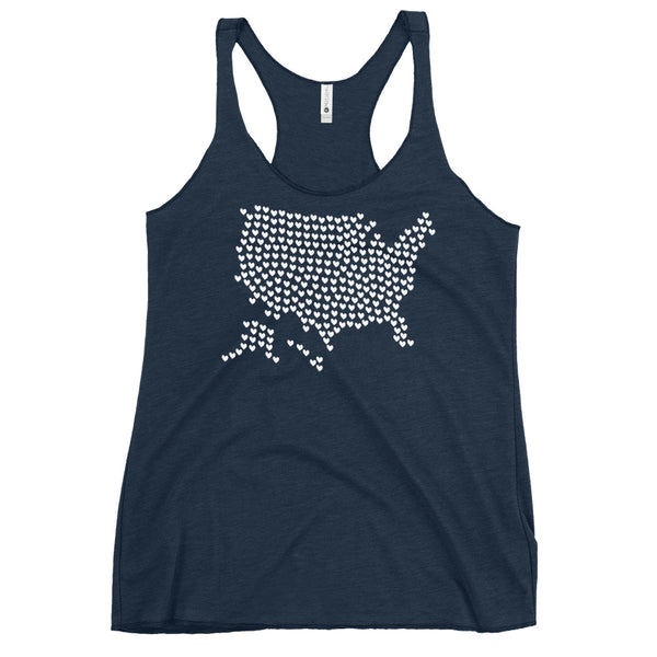 USA Hearts Women's Racerback Tank