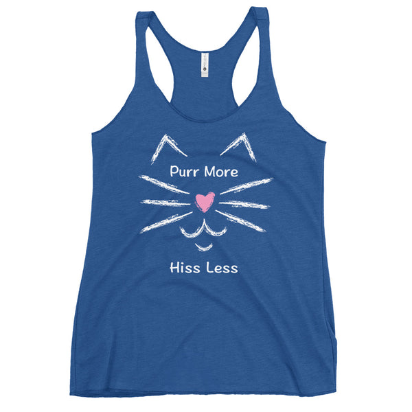 Purr More Hiss Less Women's Racerback Tank (More Colors)