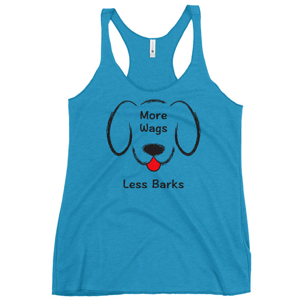 More Wags Less Barks Women's Racerback Tank (More Colors)