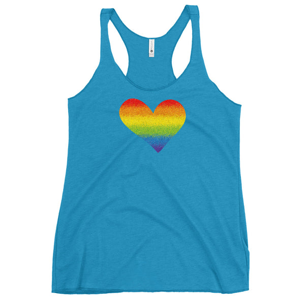Rainbow Pride Heart Women's Racerback Tank (More Colors)