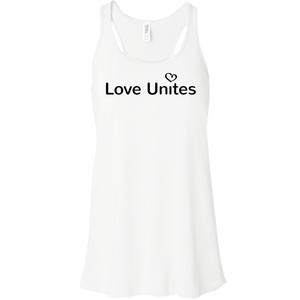 Love Unites Heart Women's Flowy Racerback Tank