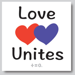 Love Unites Two Hearts Square Outdoor Car/Refrigerator Magnet