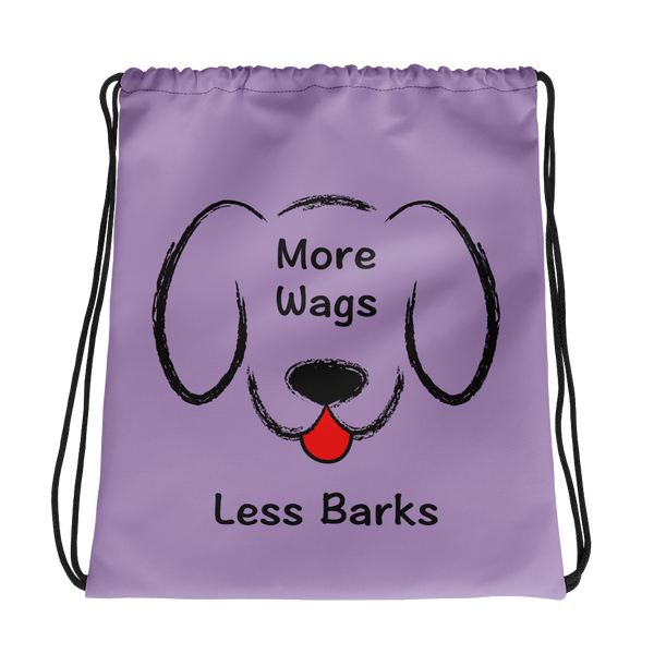 More Wags Less Barks Drawstring Bag (More Colors)