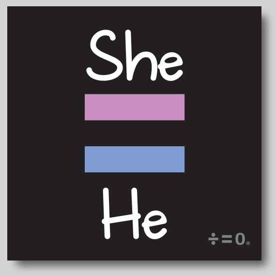 She Equals He Square Outdoor Car/Refrigerator Magnet (More Colors)