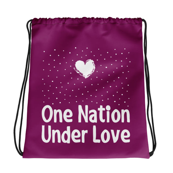 One Nation Under Love Drawstring Bag (More Colors)