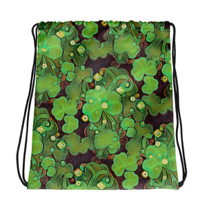 Luck Of The Irish Shamrock Drawstring Bag