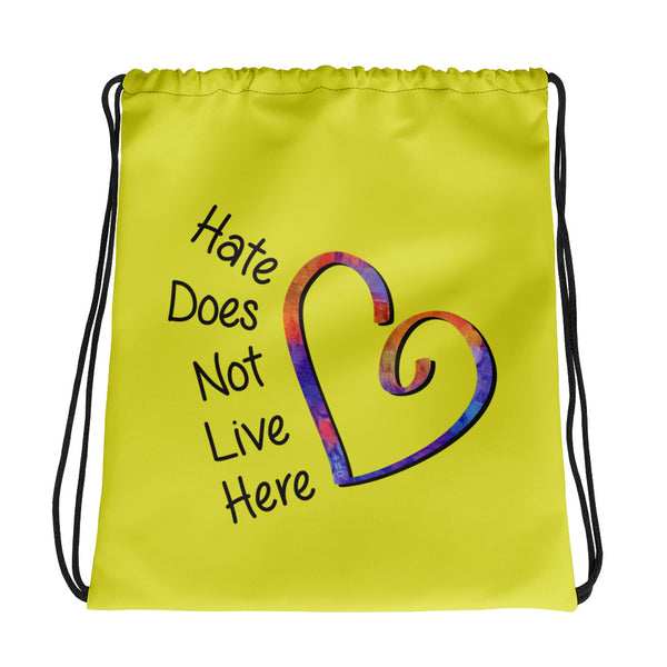Hate Does Not Live Here Heart Drawstring Bag (More Colors)