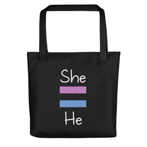 She Equals He Tote Bag (More Colors)