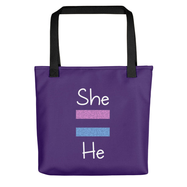 She Equals He Tote Bag (More Colors)