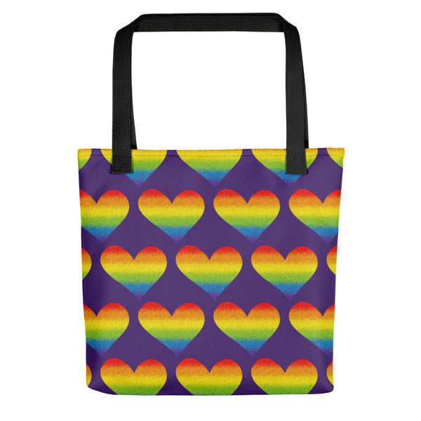 Rainbow Pride Heart Tote Bag (More Colors)