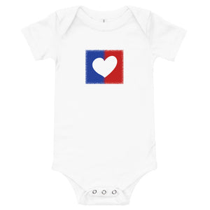 American Unity Heart Patriotic Baby Onesie