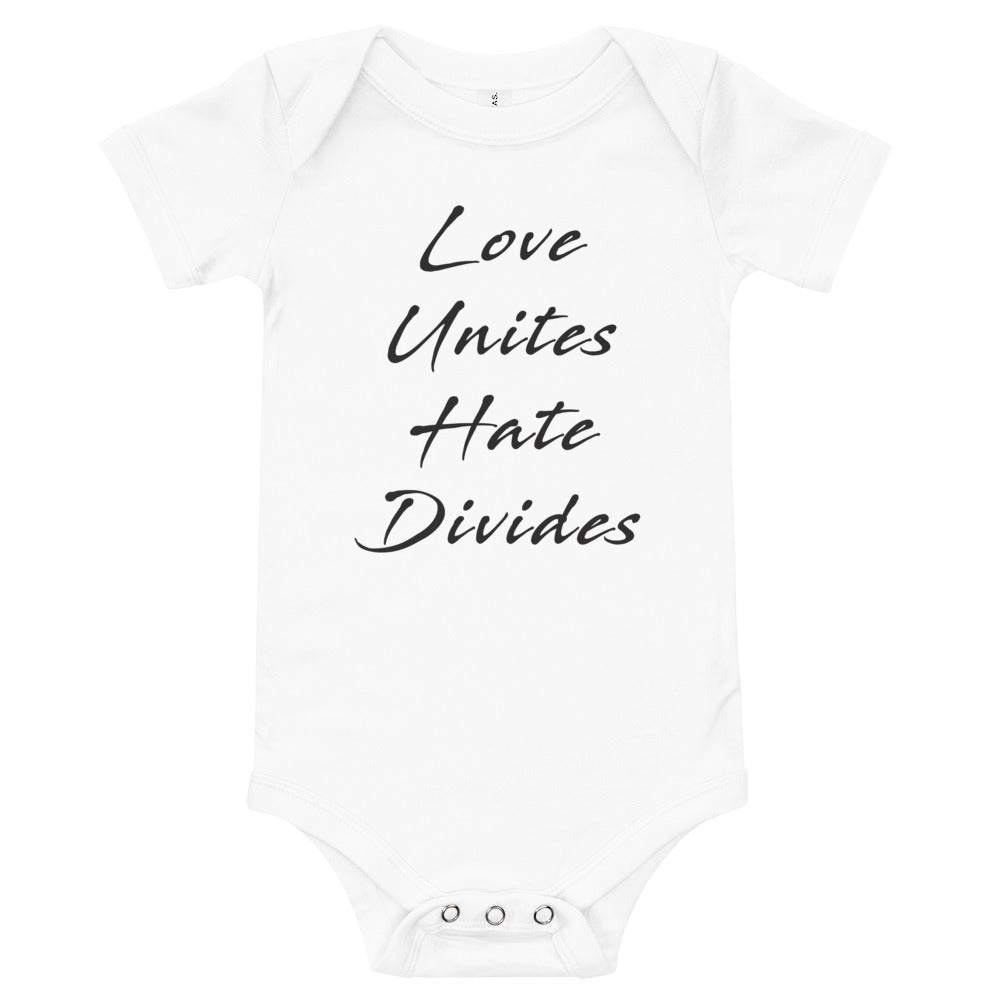 Love Unites Hate Divides Baby Onesie (More Colors)