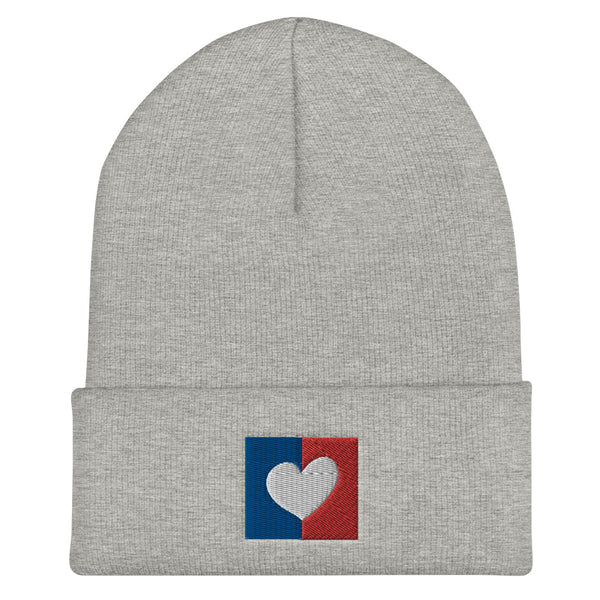 Red, White & Blue Unity Heart Patriotic Cuffed Beanie (More Colors)