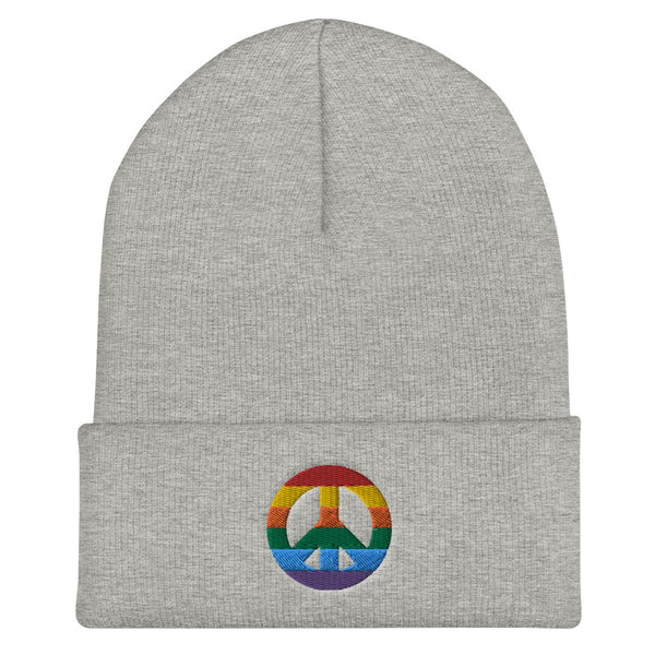 Peace Sign Cuffed Beanie (More Colors)