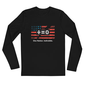 One Nation Long Sleeve Fitted Patriotic Tee (Dark/More Colors)