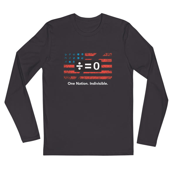 One Nation Long Sleeve Fitted Patriotic Tee (Dark/More Colors)