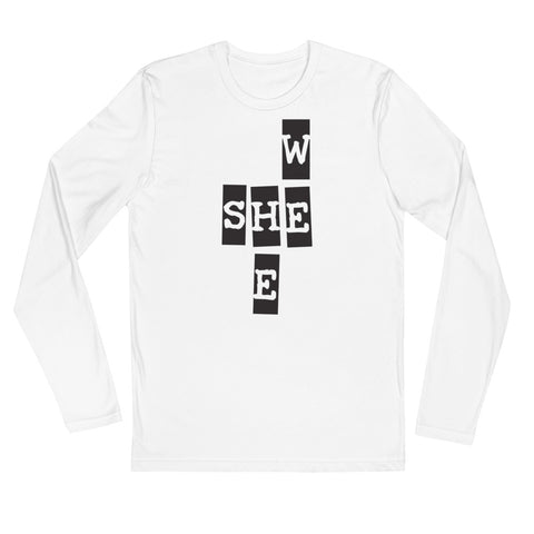 We She He Men's Long Sleeve Fitted Tee