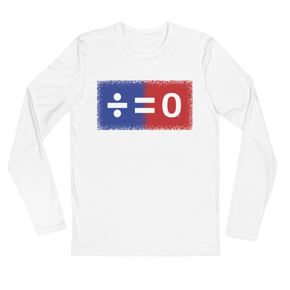 Red, White & Blue Unity Square Long Sleeve Fitted Patriotic Tee