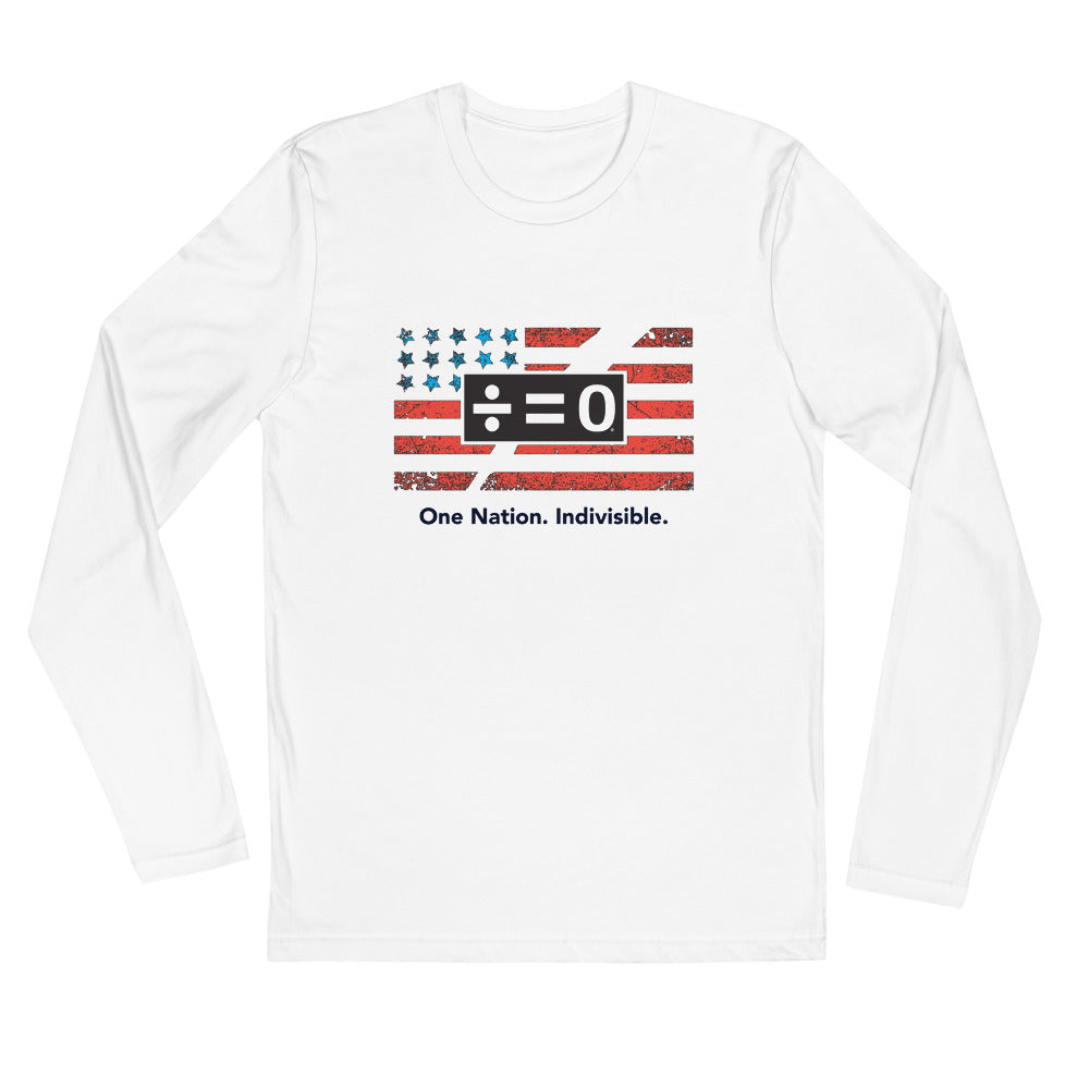 One Nation Long Sleeve Fitted Patriotic Tee