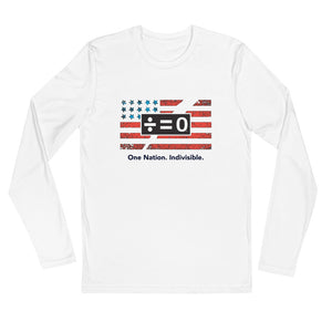 One Nation Long Sleeve Fitted Patriotic Tee