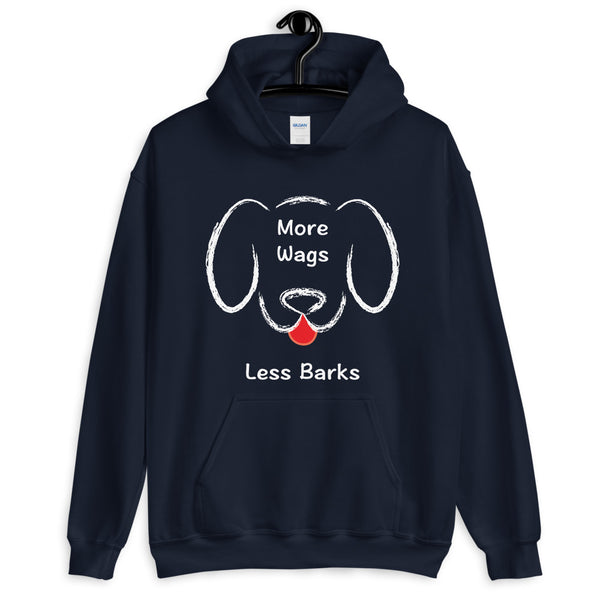 More Wags Less Barks Hooded Sweatshirt (Dark/More Colors)