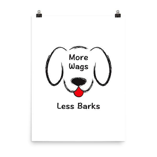 More Wags Less Barks Photo Paper Poster