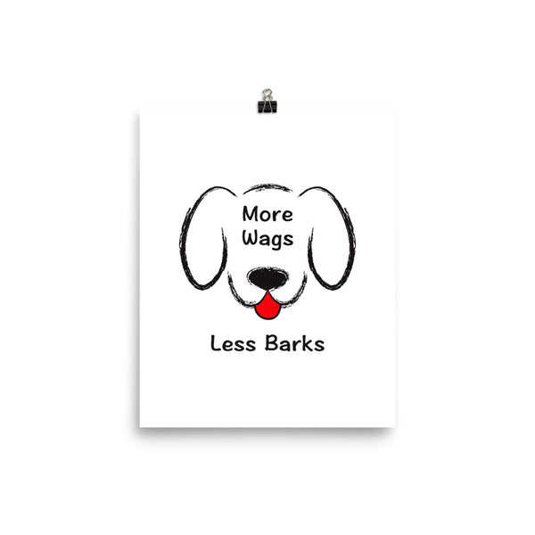 More Wags Less Barks Photo Paper Poster