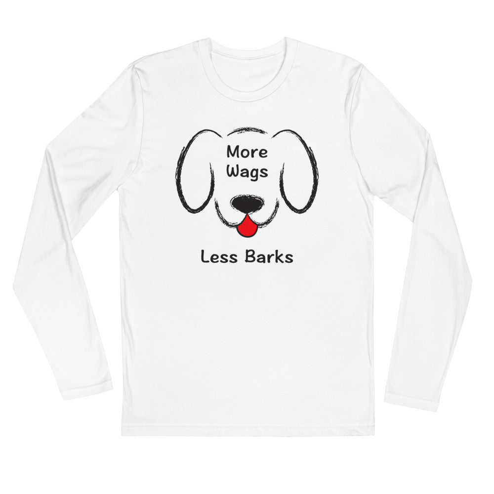 More Wags Less Barks Long Sleeve Fitted Tee