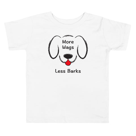 More Wags Less Barks Toddler Short Sleeve Tee