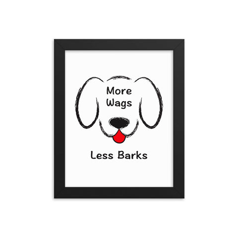 More Wags Less Barks Framed Photo Paper Poster