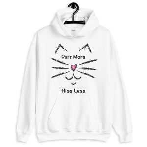 Purr More Hiss Less Unisex Hooded Sweatshirt (More Colors)
