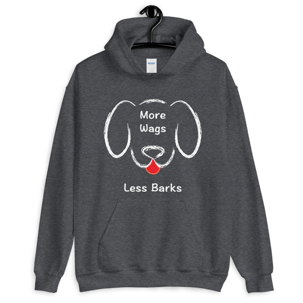 More Wags Less Barks Hooded Sweatshirt (Dark/More Colors)