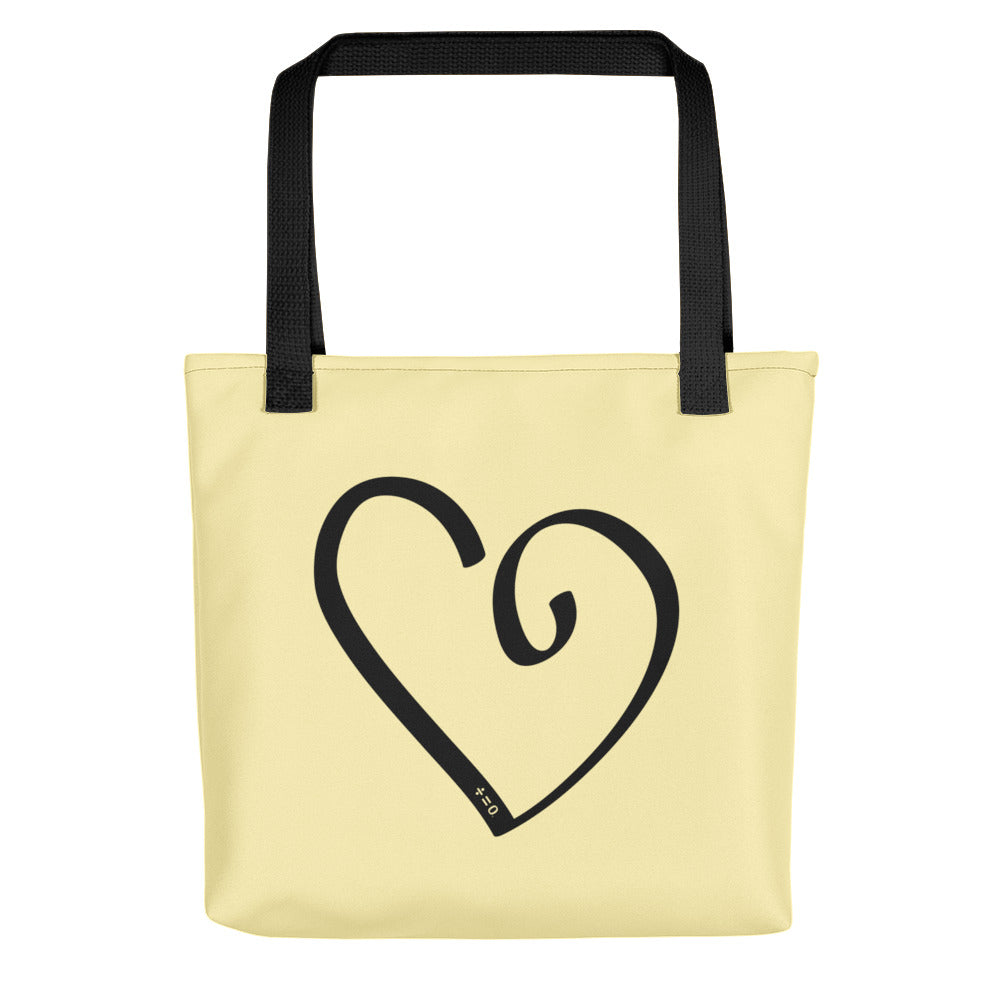 Open Heart Shopping Tote Be Kind Peace Sign The Unity Store Divided Equals Zero