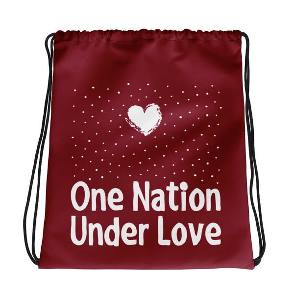 One Nation Under Love Drawstring Bag (More Colors)