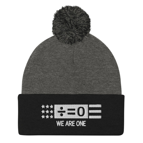 Divided Country Pom Pom Knit Patriotic Cap (More Colors)