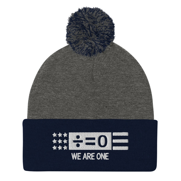 Divided Country Pom Pom Knit Patriotic Cap (More Colors)