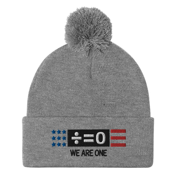 Divided Country Pom Pom Knit Patriotic Cap (More Colors)