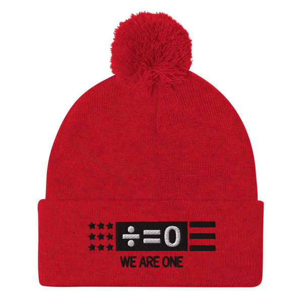 Divided Country Pom Pom Knit Patriotic Cap (More Colors)