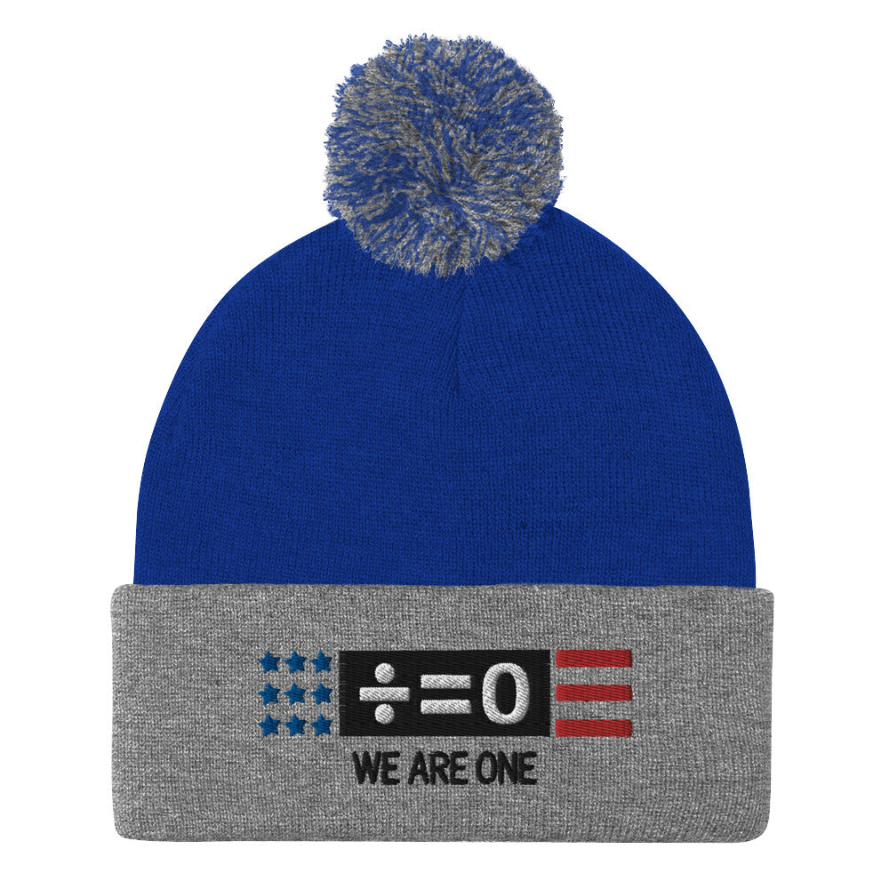 Divided Country Pom Pom Knit Patriotic Cap (More Colors)