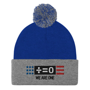 Divided Country Pom Pom Knit Patriotic Cap (More Colors)