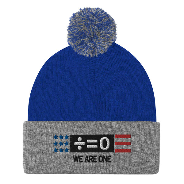 Divided Country Pom Pom Knit Patriotic Cap (More Colors)