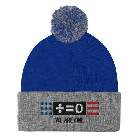 Divided Country Pom Pom Knit Patriotic Cap (More Colors)