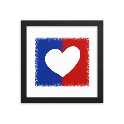 American Unity Heart Framed Photo Paper Patriotic Poster